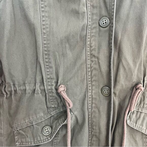 Me Jane Lace Trimmed Utility Jacket Olive Green - Picture 7 of 15